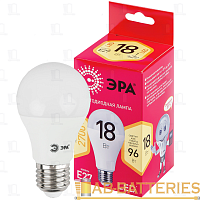 Лампа светодиодная ЭРА A65 E27 18W 2700К 220-240V груша RED LINE (1/10/100)