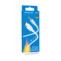 Кабель AUX Borofone BL18 Jack 3.5mm (m)-Type-C (m) 1м силикон белый (1/63/252) 