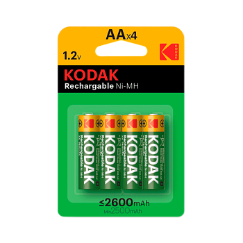 Аккумулятор бытовой Kodak HR6 AA BL4 NI-MH 2600mAh (4/80/640/15360) 