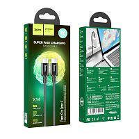 Кабель HOCO X14 Type-C (m)-Type-C (m) 1м 3.0A 60W черный (1/22/220)
