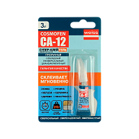 Супер-клей COSMOFEN CA-12 3г BL1 (на крючок) тюбик (1/24)