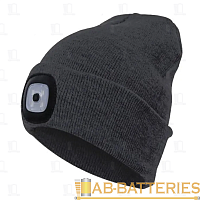 Шапка с фонарём КОСМОС чёрная