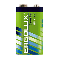 Батарейка Ergolux Крона 6F22 SH1 Zinc Carbon 9V (1/12/480) 