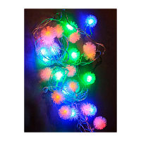 Гирлянда Космос 30LED 4.4м шарики нить 8 режимов резиновые насадки ассорти (1/50)