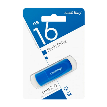 Флеш-накопитель Smartbuy Scout 16GB USB2.0 пластик синий 