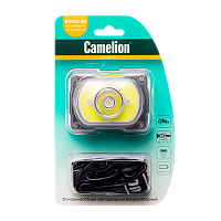 Фонарь налобный Camelion LED53407 5W XPE+COB от аккумулятора Type-C 4 режима черный (1/12/96)
