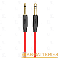 Кабель AUX HOCO UPA11 Jack 3.5mm (m)-Jack 3.5mm (m) 1м TPE красный (1/30/300) 