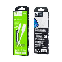 Кабель GFPower 06L USB (m)-Lightning (m) 1м 2.4A ПВХ белый (1/200/800)