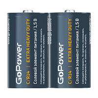 Батарейка GoPower R14 C Shrink 2 Heavy Duty 1.5V (2/24/288)