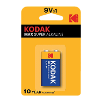Батарейка Kodak MAX Крона 6LR61 BL1 Alkaline 9V (1/10/200/6000)