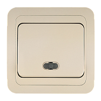 Выключатель Makel Light Mimoza 1-клав.10A пластик кремовый 25021 (1/12)