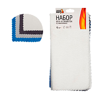 Салфетка Рыжий кот 30х30см 4шт. микрофибра ассорти (1/35)