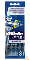 Бритва Gillette Blue II Maximum 2 лезвия пластиковая ручка плавающая головка 8шт. (1/20)