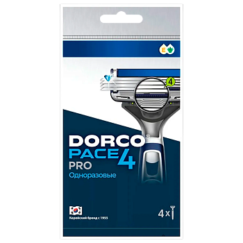 Бритва одноразовая DORCO "PACE4 PRO" 4 лезвия 3+1шт. (1/12)