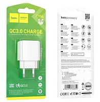 Сетевое З/У HOCO C98A 1USB 3.0A 18W QC3.0 белый (1/36/216) 