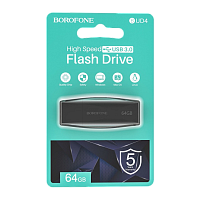 Флеш-накопитель Borofone Wonder BUD4 64GB USB3.0 пластик черный (1/40)