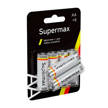 Батарейка Supermax LR6 AA BL6 Alkaline 1.5V (6/72/432) 