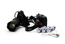 Фонарь налобный Без бренда FA-F38-1-P90 от аккумулятора черный