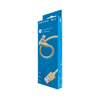 Кабель Borofone BX26 USB (m)-Lightning (m) 1м 2.4A нейлон золотой (1/360)