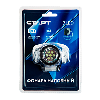 Фонарь налобный Старт LOE 206-C1 7LED от батареек 3хААА серебряный (1/25/100)