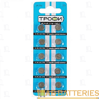 Батарейка Трофи G9/LR936/LR45/394A/194 BL10 Alkaline 1.55V (10/200/1600)