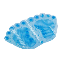 Коврик для ванной Рыжий кот "Следы" 58х33см голубой (1/10/60)