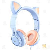 Наушники полноразмерные HOCO W36 Cat ear bluetooth 5.0 с микр. голубой (1/30)
