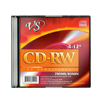 Диск CD-RW VS 700MB 4-12x 5шт. SlimCase (5/200) 