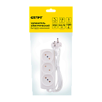 Удлинитель Старт 3р.Б/З 6A 1.5м ШВВП 2x0.75мм² белый (1/15)