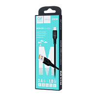 Кабель GFPower 01M USB (m)-microUSB (m) 1.0м 2.4A ПВХ черный (1/200/800)