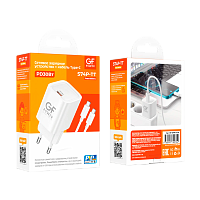 Сетевое З/У GFPower S74P-TT Type-C 30W QC3.0 с кабелем Type-C белый (1/30/180)