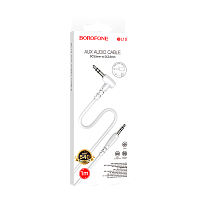 Кабель AUX Borofone BL10 Jack 3.5mm (m)-Jack 3.5mm (m) 1м ПВХ белый (1/63/252) 