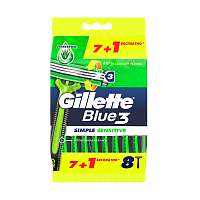 Бритва Gillette BLUE3 Simple Sensitive 3 лезвия прорезиненная ручка 8шт. (1/6)