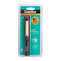 Фонарь ручной Camelion LED51521 1W 1LED+COB от батареек 3хААA IPX4 черный (1/6/36)