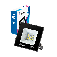 Прожектор светодиодный Космос Super-Slim 10W 230V IP65 6500К холодный черный (1/50)