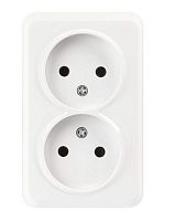 Розетка Smartbuy "Юпитер" 2гн. 10A Б/З керамика белый