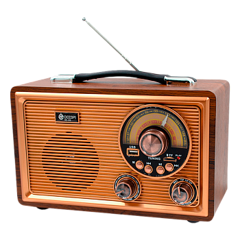 Радиоприемник DEESPI S1216 RE-06 пластик BT/AM/FM/SW/USB/AUX/MicroSD РЕТРО-стиль 