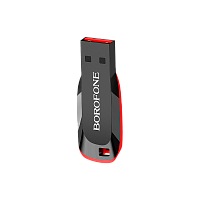 Флеш-накопитель Borofone Generous BUD2 4GB USB2.0 пластик черный красный (1/35/280) 