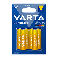 Батарейка Varta LONGLIFE LR6 AA BL6 Alkaline 1.5V (4106) (6/60/300) 