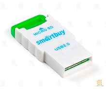 Картридер Smartbuy 707 USB2.0 microSD зеленый (1/20)