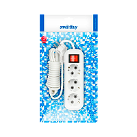 Удлинитель Smartbuy 3р.С/З 16A 5.0м с выкл. ПВС 3x1мм² белый (1/40)
