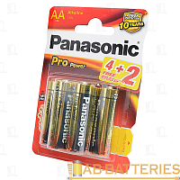 Батарейка Panasonic PRO Power LR6 AA BL4+2 Alkaline 1.5V (6/72)