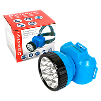 Фонарь налобный Ultraflash LED5361 4W 12LED от аккумулятора 2 режима синий (1/10/60)