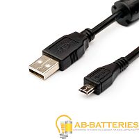 Кабель Atcom USB (m)-microUSB (m) 1.8м силикон черный (1/10/250)