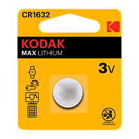 Батарейка Kodak MAX CR1632 BL1 Lithium 3V (1/60/240/36000)