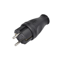 Вилка электрическая Прогресс С/З 16A черный (1/20/200)