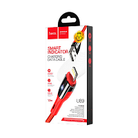 Кабель HOCO U89 USB (m)-Lightning (m) 1.2м 2.4A ткань красный (1/22/220)