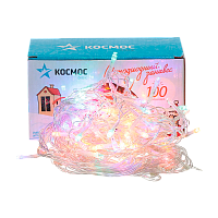 Гирлянда Космос 100LED 2.5м лампочки бахрома 8 режимов с контроллером ассорти (1/48)