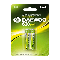 Аккумулятор бытовой Daewoo HR03 AAA BL2 NI-MH 600mAh (2/20/100)