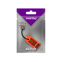 Картридер Smartbuy 710 USB2.0 microSD оранжевый (1/20)